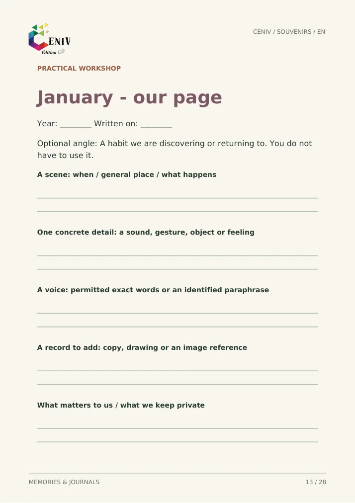 The moments of our year — Fiche / Worksheet
