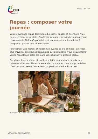 Marrakech selon mon budget — Fiche / Worksheet