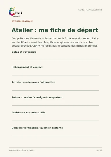 Préparer mon départ pour Marrakech — Fiche / Worksheet