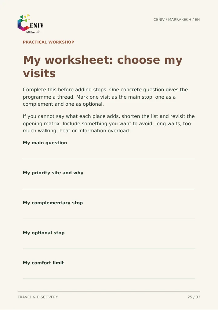 Marrakech: follow its history — Fiche / Worksheet