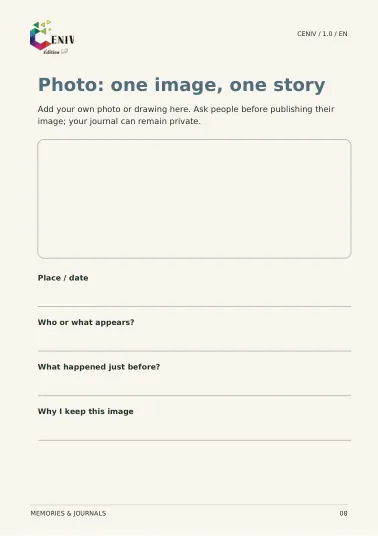 My trip, my memories — Fiche / Worksheet