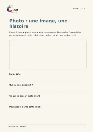 Mon voyage, mes souvenirs — Fiche / Worksheet